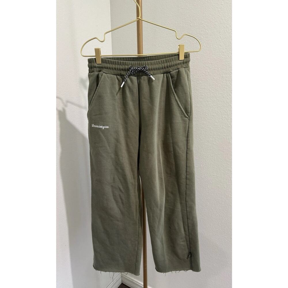 Bearded goat overnight sweatpants, olive green joggers women’s size‎ small